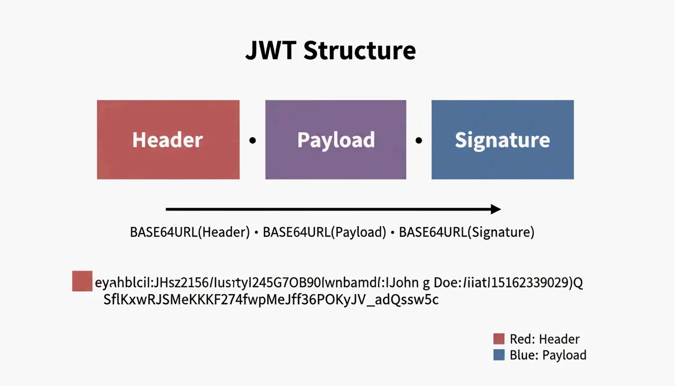 Vereinfachte dreiteilige Struktur eines JWT-Token