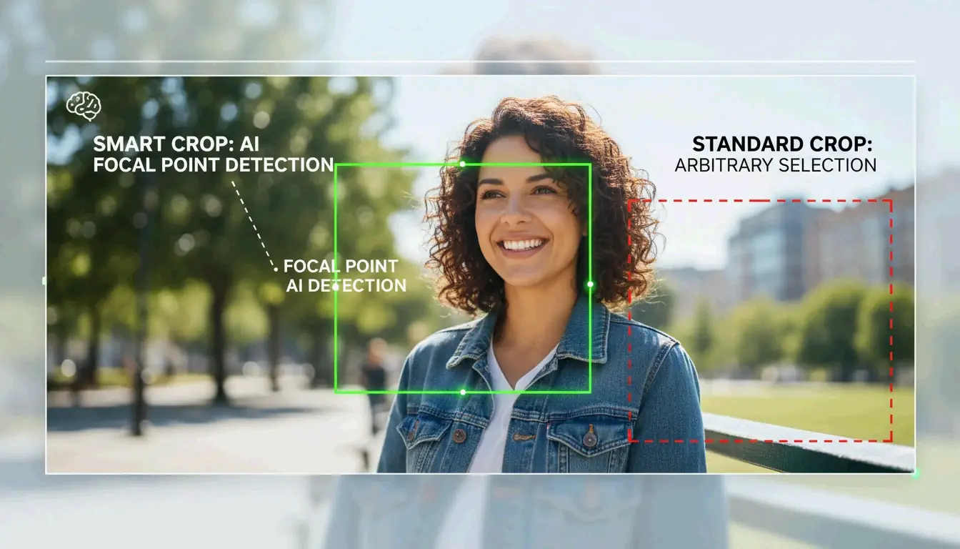 Smart Cropping: Fokuspunkterkennung vs. Standard-Zentrumszuschnitt