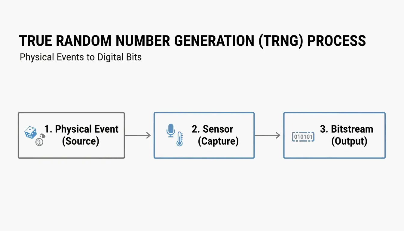 How Truly Random Numbers Are Generated: TRNG, PRNG, and CSPRNG Explained